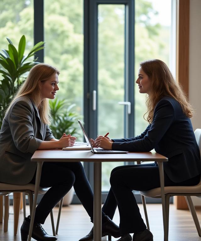 Professional HR consultant discussing strategy
